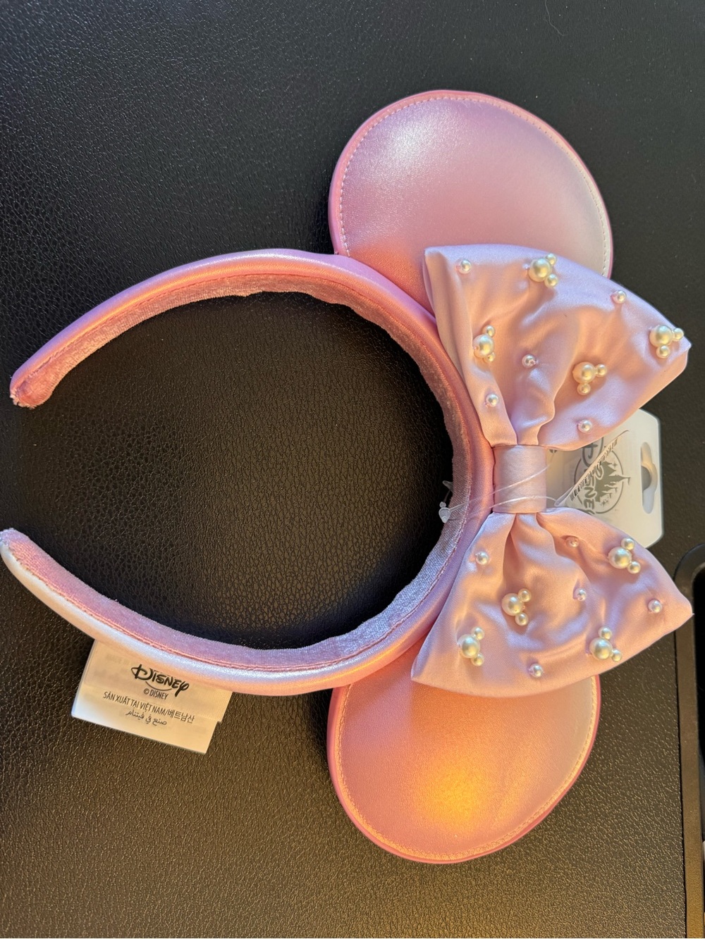 NWT Disney Minnie Mouse Rose Pearl Pearled Ear Headband